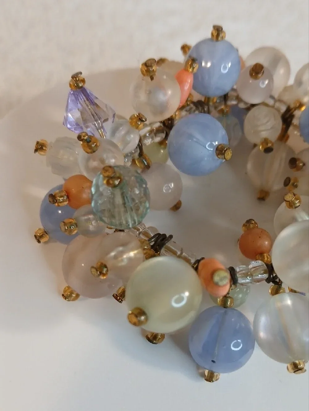 Handcrafted Pastel Bead Cluster Bracelet - Multi-Color